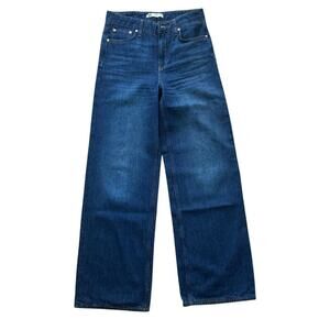 Zara High Rise Straight Leg Jeans Blue 2